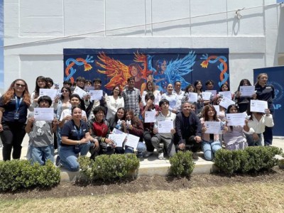 Plasman estudiantes BUAP su talento y creatividad en mural de la preparatoria de&nbsp;Tepeaca